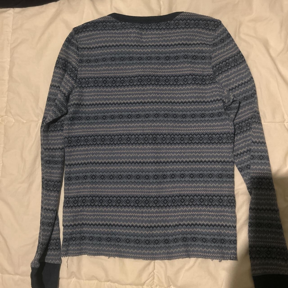 American Eagle Outfitters Blue Patterned Knit Top